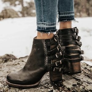 FreeBird HERMOSA Black Ankle Boots size 8